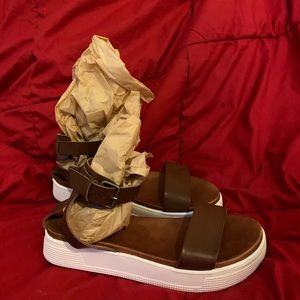 MIA brown leather ankle sandals
